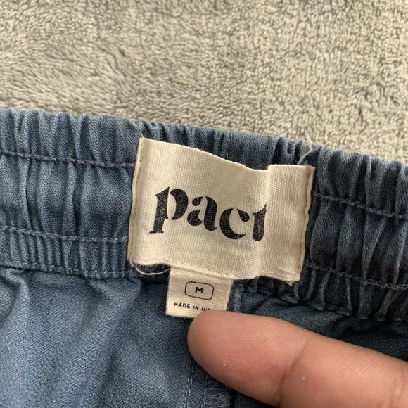 Pact Short Men Medium Blue Stretch Waist Organic Cotton Drawstring Casual Preppy - Picture 6 of 9